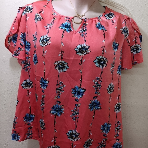 Love Ryan Tops - Elegant Floral Pink Blouse